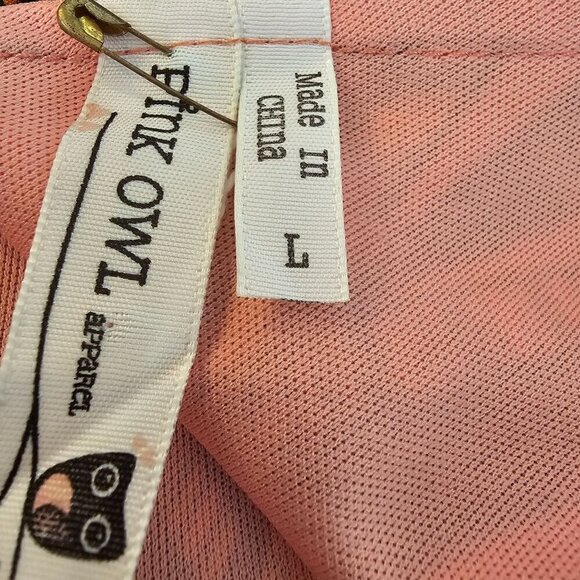 Chevron Pink & Navy Dress With 3/4 Sleeves By Pink Owl Apparel, Size Medium - Picture 6 of 8